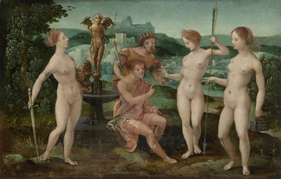 The Judgment of Paris by Master of the Female Half Lengths